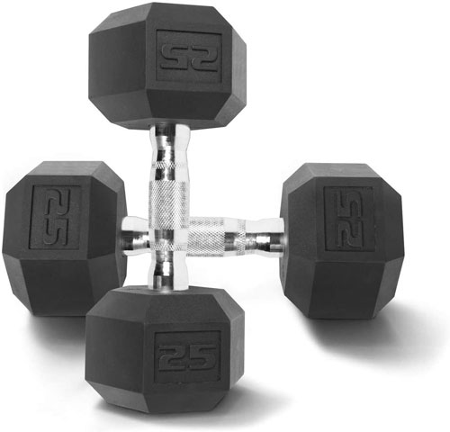 CAP Barbell Set of 2 Hex Rubber Dumbbell