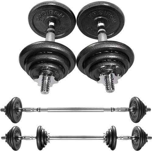 PROIRON 20kg Cast Iron Adjustable Dumbbell Set