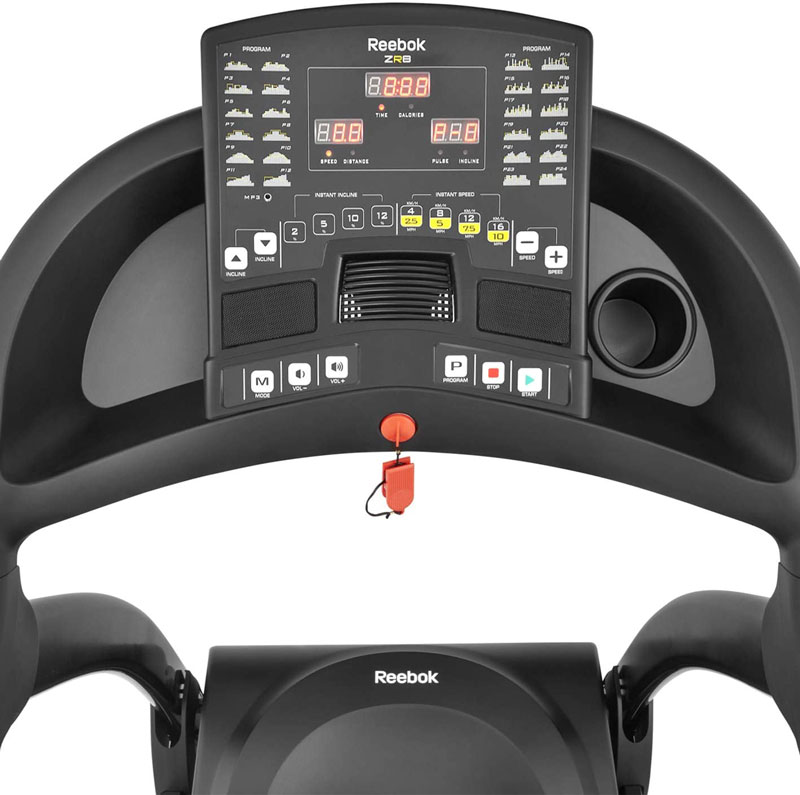 Reebok ZR8 Treadmill console