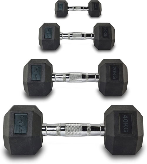 Ultimo Sports Rubber Hexagonal Hex Dumbbell