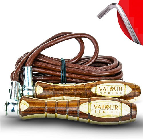 Valour Strike Leather Weighted Skipping Rope