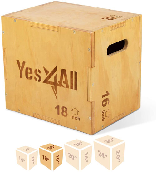 Yes4All 3-in-1 Wood Plyo Box